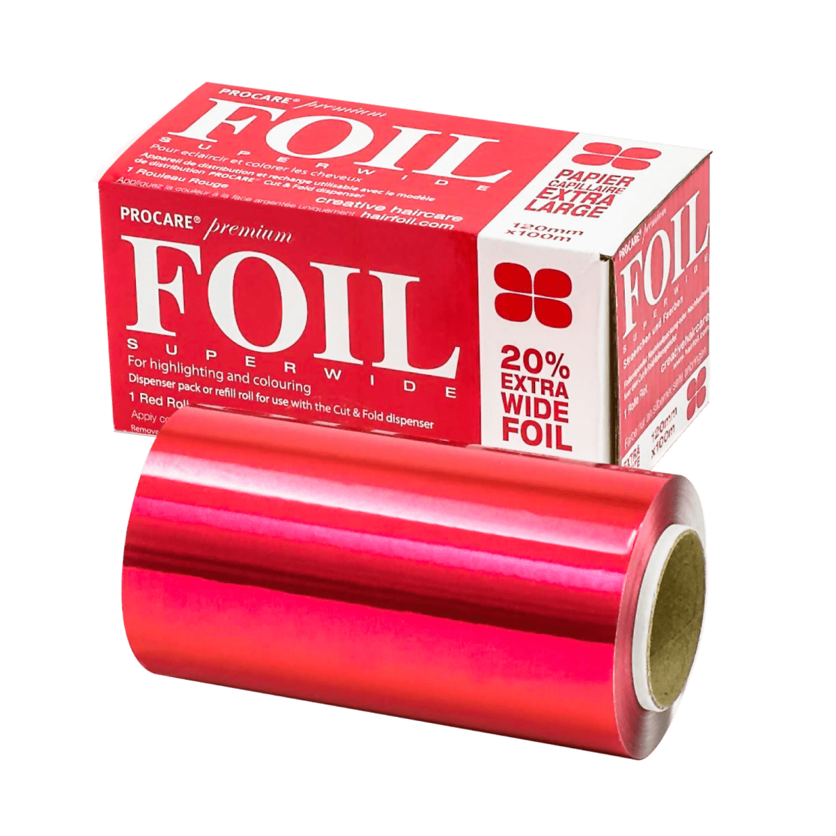Premium Superwide Red Coloured Foil 120mm x 100m Procare