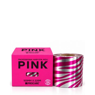 PROCARE PREMIUM ZEBRA PINK HAIR FOIL ROLL 100MM X 225MTR