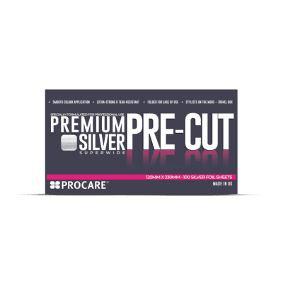 PREMIUM SUPERWIDE HAIR FOIL STRIPS SILVER 230MM X 120MM X 100 SHEETS